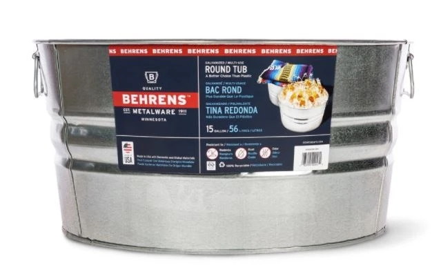 Behrens 15 Gallon Round Galvanized Steel Tub