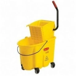 Rubbermaid WaveBrake Yellow 35 Qt Side Press Wringer Combo
