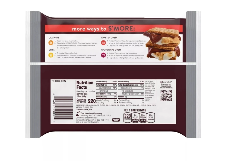 Hershey's Milk Chocolate Candy Bars – 6 Pack - Image 2