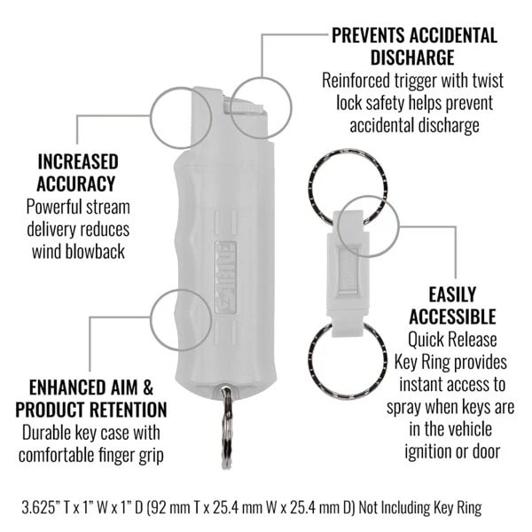 SABRE Black Pepper Spray Keychain with Quick Release Key Ring - Image 2