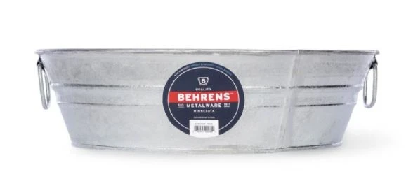 Behrens 3 Gallon Hot Dipped Steel Mini Round Low Flat Tub