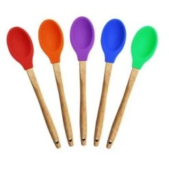 Diamond Visions 11-1840 Bamboo Handle Silicone Spoon - Assorted