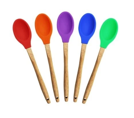 Diamond Visions 11-1840 Bamboo Handle Silicone Spoon - Assorted