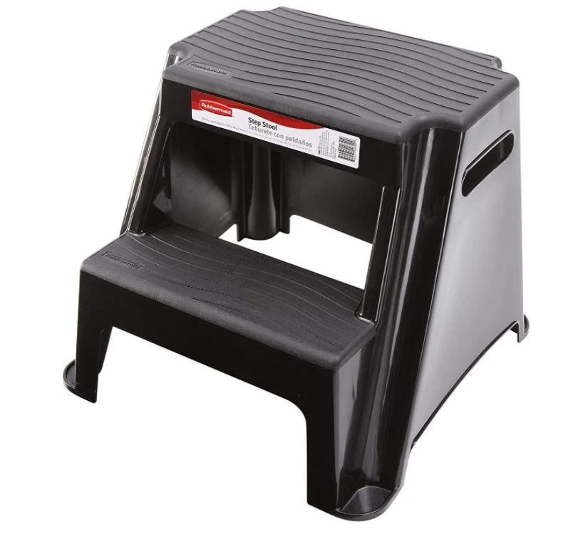 Rubbermaid 2-Step Molded Plastic Stool with Non-Slip Step Treads