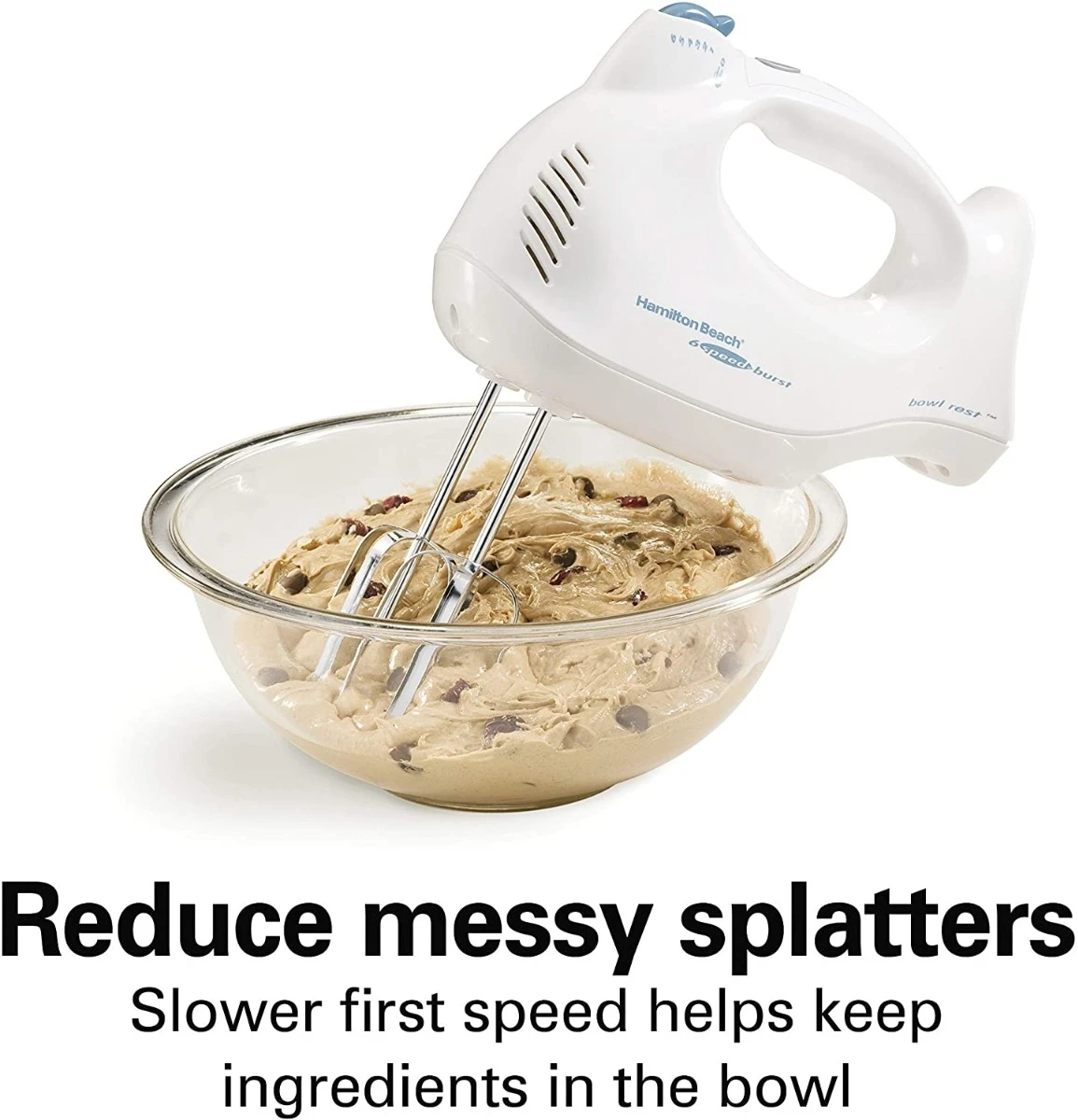 Hamilton Beach Power Deluxe 6-Speed Electric Hand Mixer with Snap-On Storage Case - Image 4