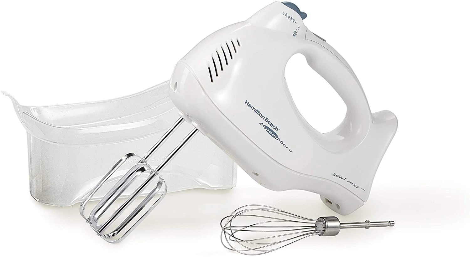 Hamilton Beach Power Deluxe 6-Speed Electric Hand Mixer with Snap-On Storage Case
