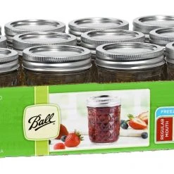 Ball Quilted Crystal Regular Mouth 8 Oz. Mason Jars w/Lids & Bands, 12 Ct.