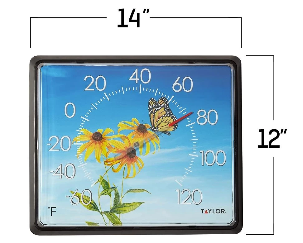 Taylor 12" x 14" Dial Thermometer, Butterfly - Image 4
