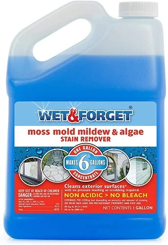Wet & Forget 800006 Moss, Mold, Mildew and Algae Stain Remover Concentrate – 1 Gallon
