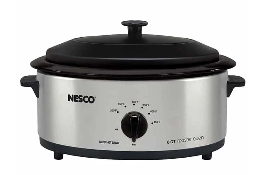 Nesco 6 Qt. Stainless Steel Roaster with Porcelain Cookwell