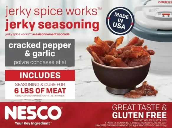 Nesco Cracked Pepper and Garlic Jerky Spice, 6 pack