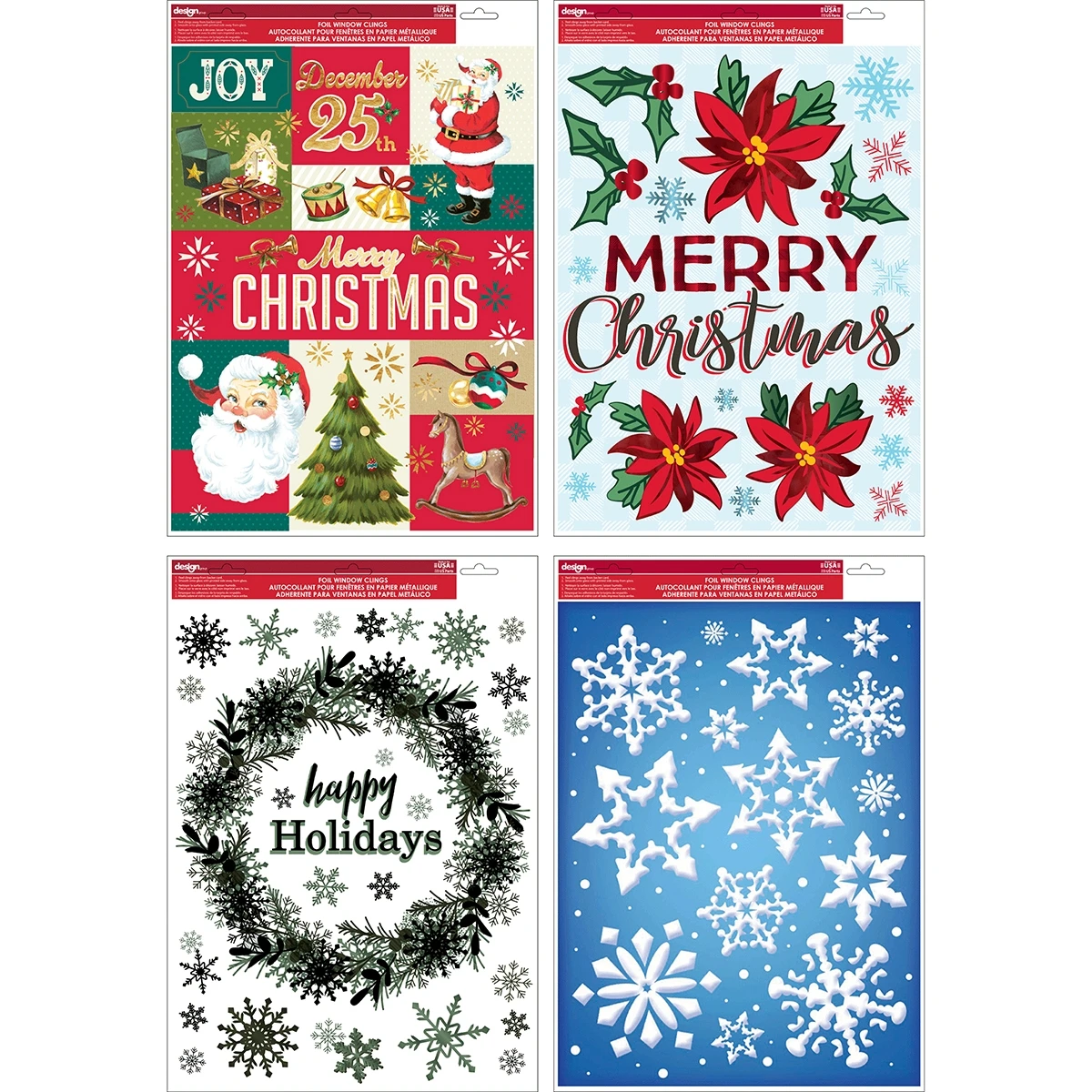 IG Design Christmas Holographic Window Clings