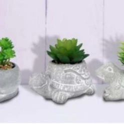 Alpine Cement Animal Pot w/Succulent - Assorted